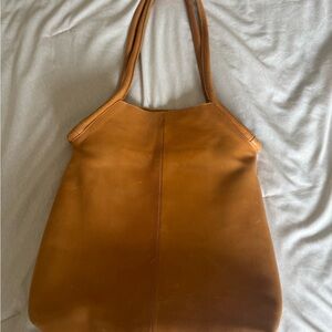 Classic Tan Leather Tote Bag